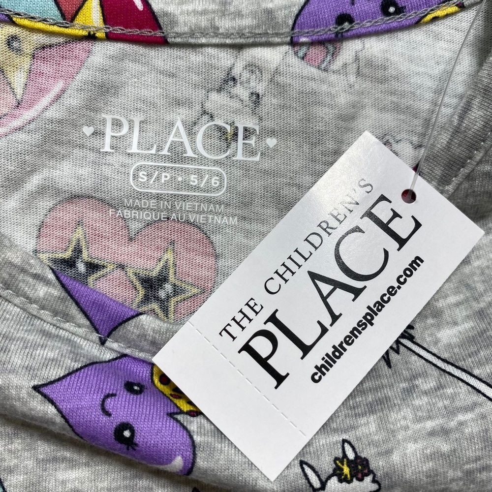 Girl's The Children's Place Long Sleeve Unicorn Skater Everyday Dress Small 5/6 - Picture 4 of 9